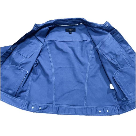 TALBOTS Women's Canvas Cotton Denim Jacket Size:Mp Pockets Royal Blue - Picture 9 of 16